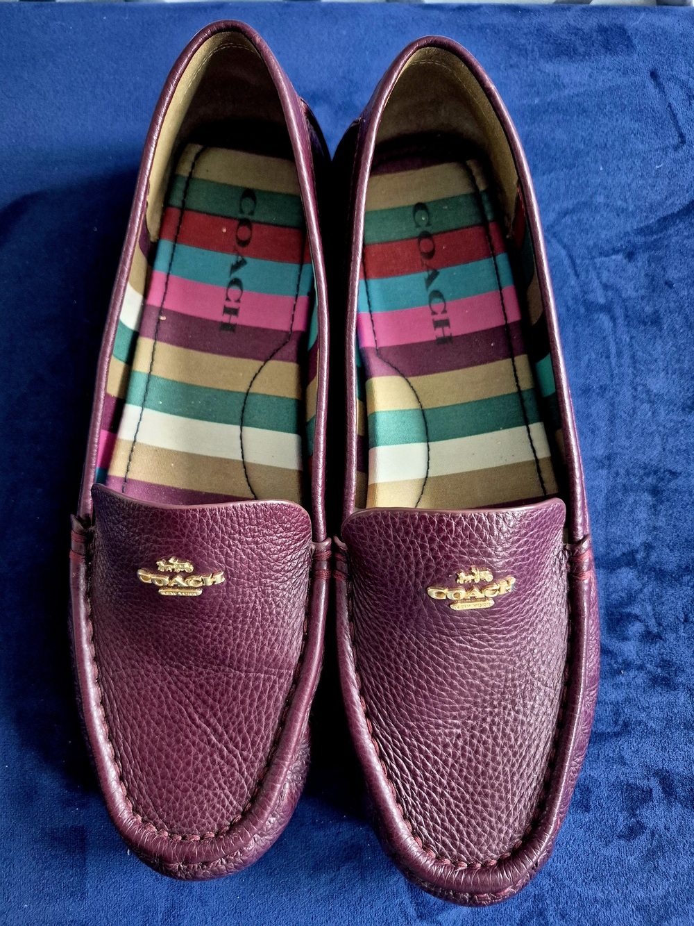 Coach Women’s Leather Loafers — Burgundy